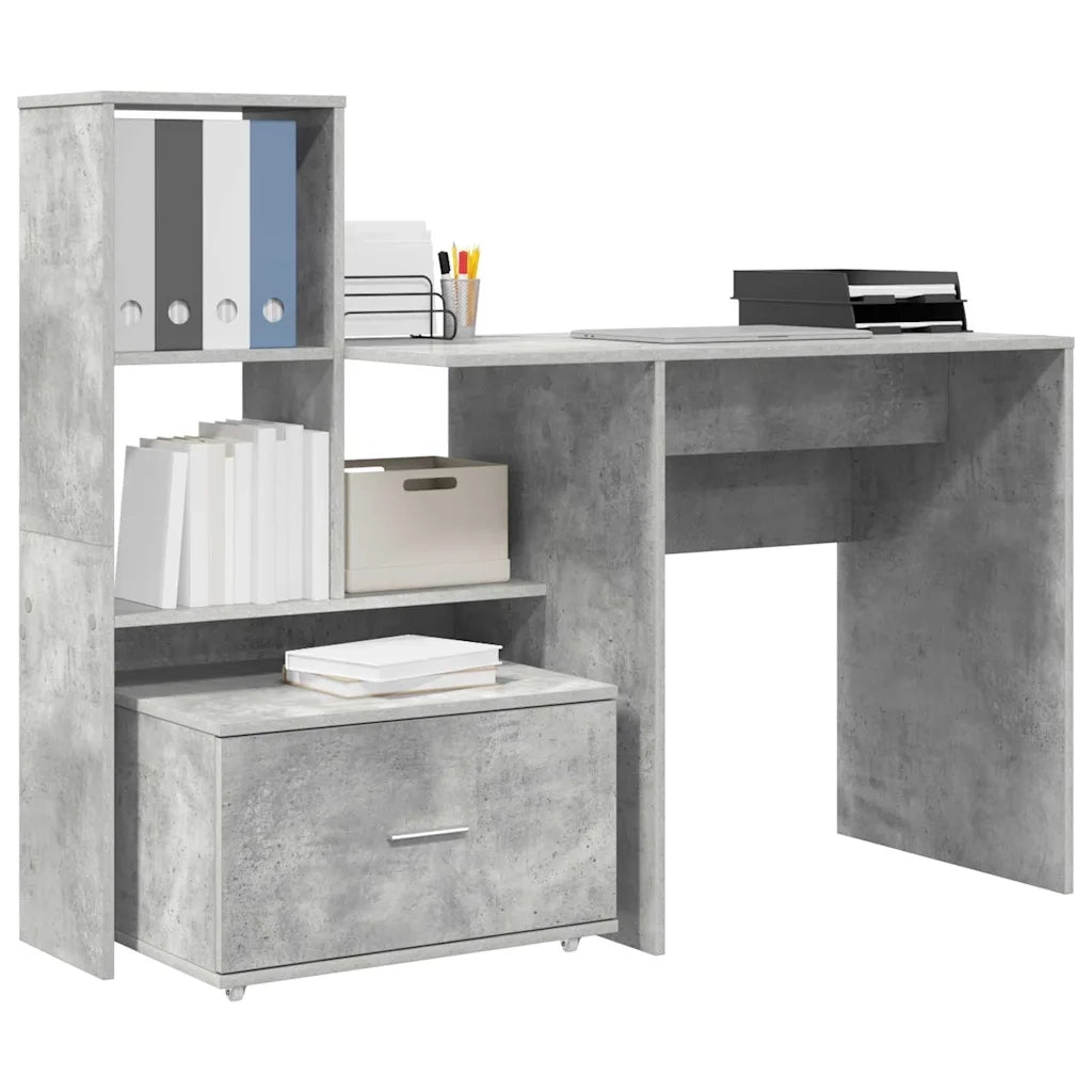 Scrivania con cassetto Grigio cemento 131,5 x 50 x 106,5 cm 3337268