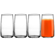 Set di 4 bicchieri da bevanda KADAX da 480 ml per succhi di frutta, con scanalatura.