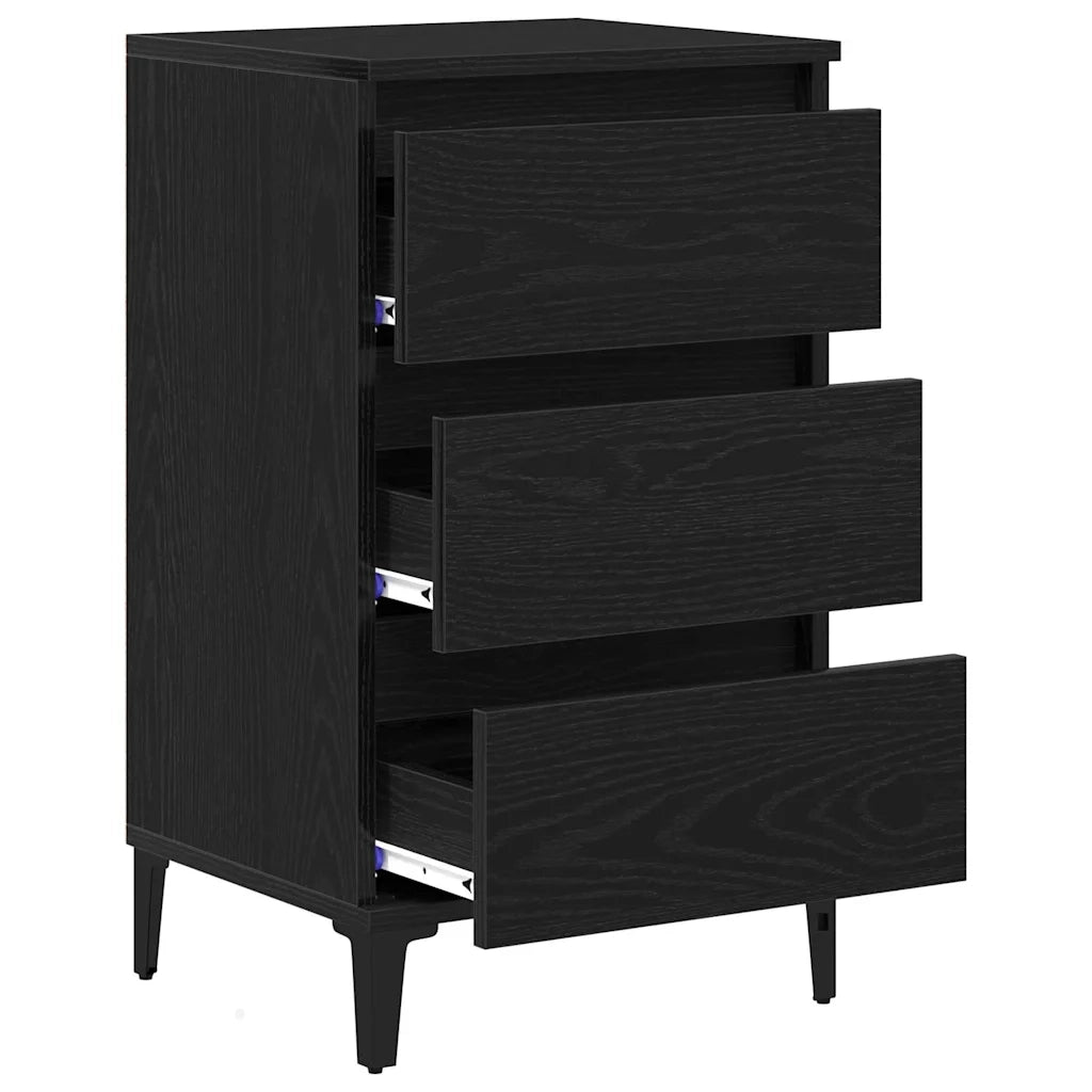 Armadio da Notte Rovere Nero 45 x 35 x 44 cm Legno multistrato 863439