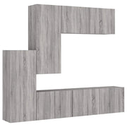 Mobile TV multimediale scaffale TV credenza TV sala da pranzo soggiorno camera da letto 5 pezzi legno ingegnerizzato Sonoma grigio 02_0029308