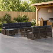 Set Divano da Giardino 11 pz Grigio polyrattan 3435848