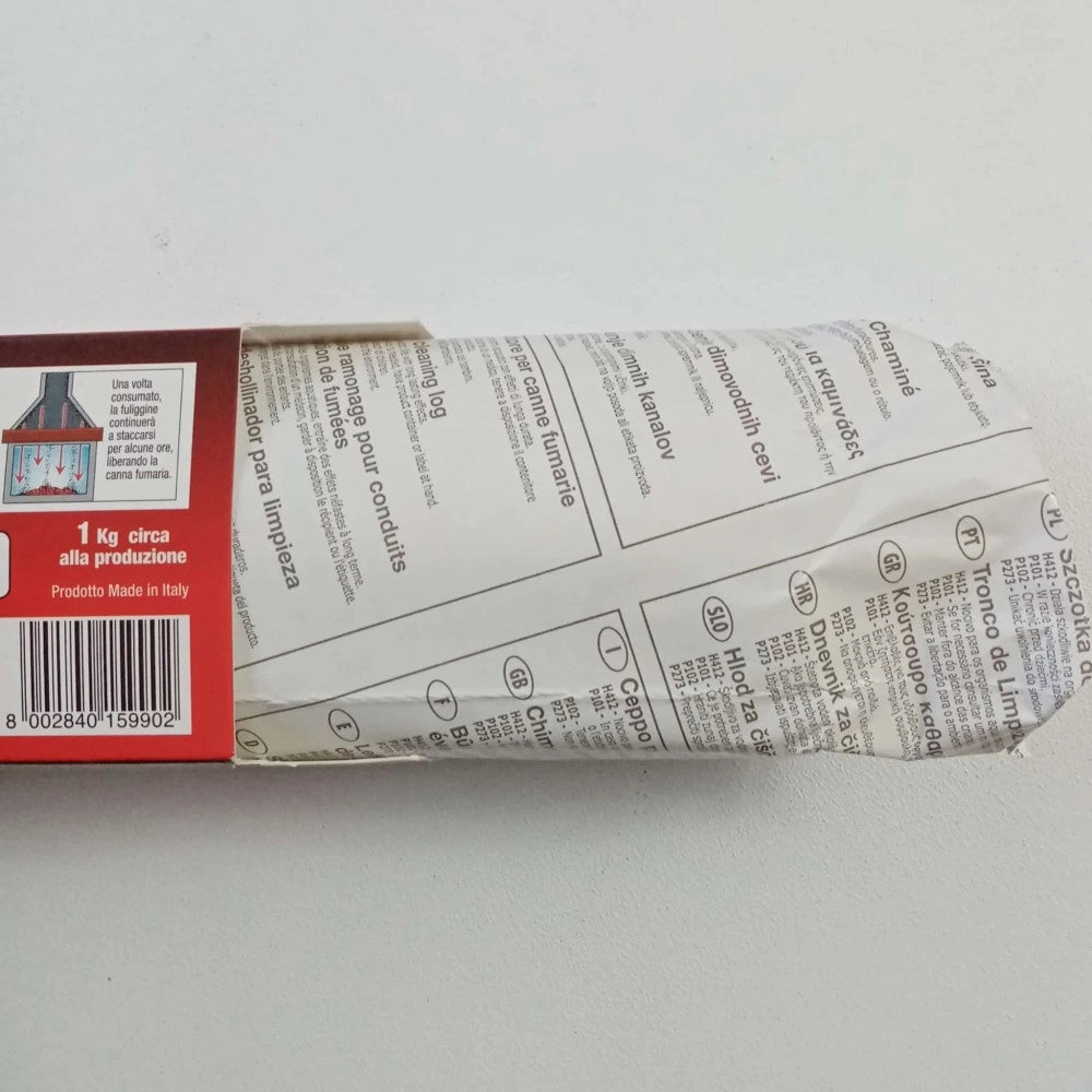 Ceppo tronchetto legno spazzacamino puliscicamino stufa da 1,0kg circa