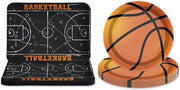 Set di piatti 40 pezzi - Piatti da 9 pollici da tavola da pranzo - Articoli per festa di basket - Tema sportivo per festa - Decorazione per bambini per compleanni - Piatti da festa