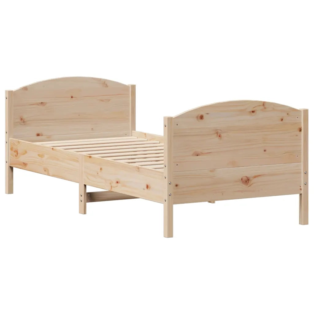 Letto senza Materasso 75x190 cm in Legno Massello Pino