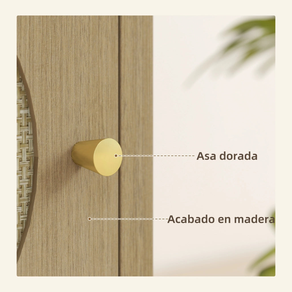 Comodino con porta e ripiano aperto ¨C Minimal ¨C Legno naturale 40x35x55 cm