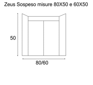 Mobile Lavatoio Sospeso Vasca Zeus in MineralMarmo Apertura a Cassettone 60x48x50 cm Olmo Naturale