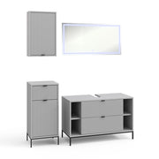 Vicco Set di mobili da bagno Grigio 4 parti