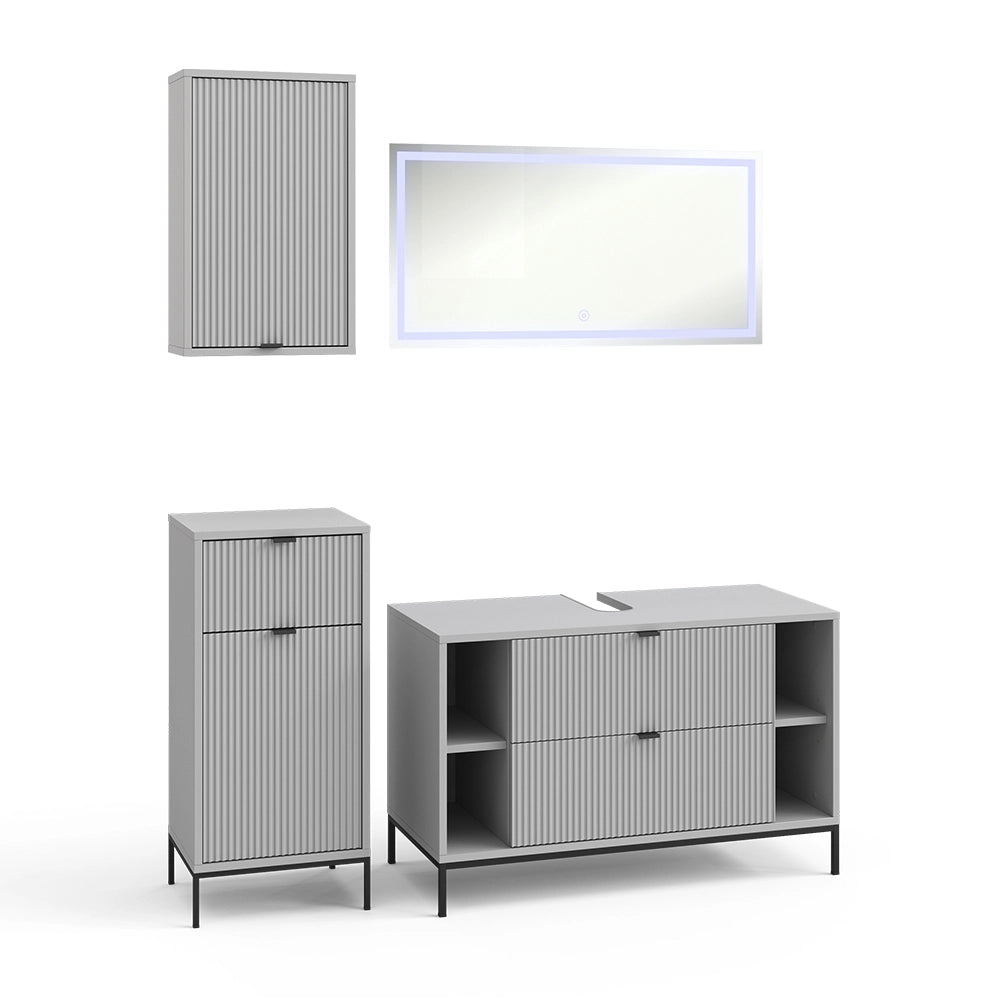 Vicco Set di mobili da bagno Grigio 4 parti