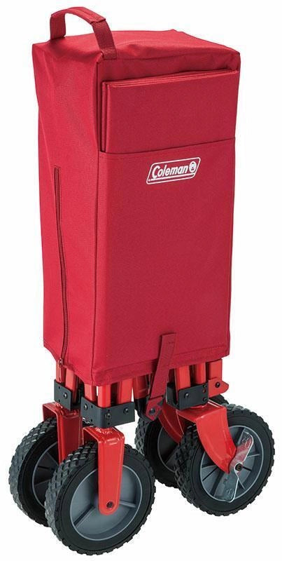 Coleman 2000038421 Carrello da Campeggio Pieghevole con Freno Ruote Capacita' 85 Kg Tessuto Poliestere Telaio Acciaio colore Rosso