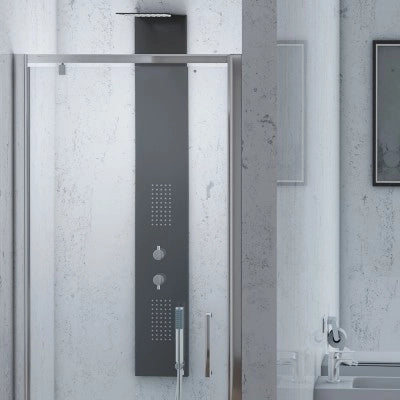 Porta doccia nicchia 70 cm a battente con vetro in cristallo trasparente Ted
