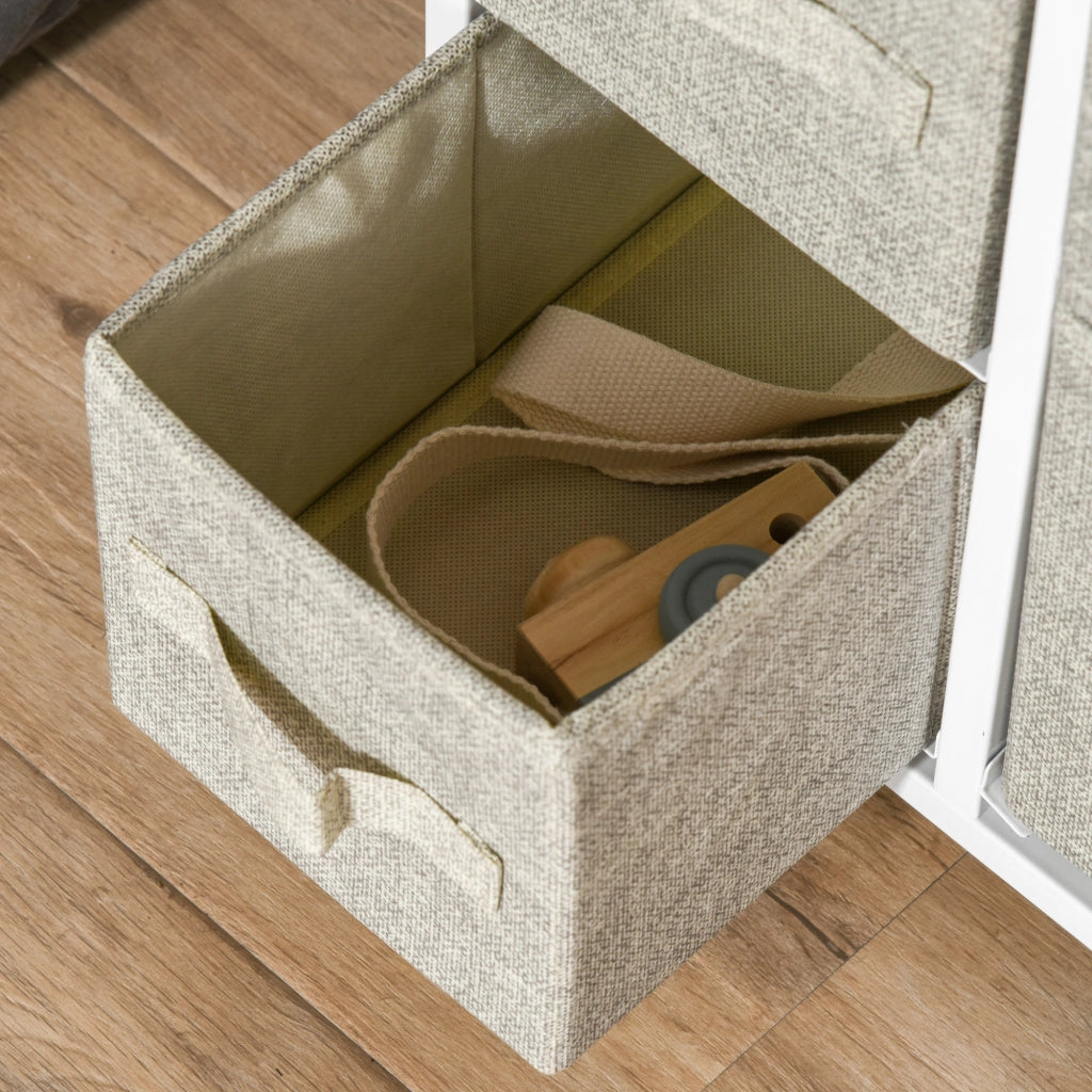 Cassettiera con 7 cassetti in tessuto, stile scandinavo, per camera e soggiorno, grigio chiaro, 63,5 × 30 × 71 cm