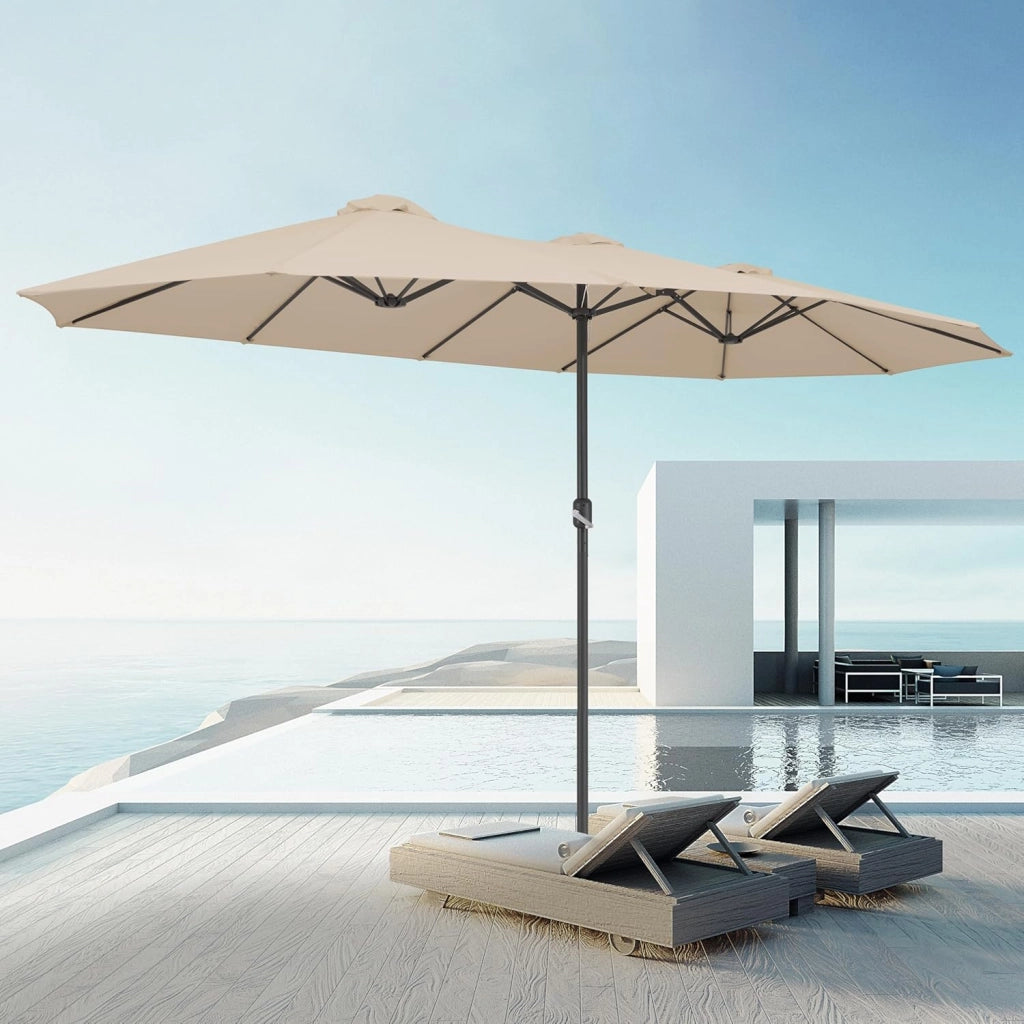 ® Ombrellone UV 80+ XXL 460x270 cm Idrorepellente con Manovella inlc. Custodia Parasole Giardino Terrazza
