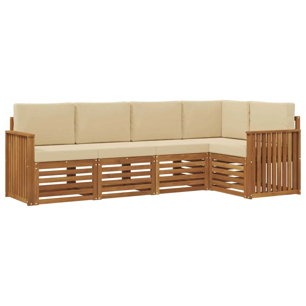 Set divano sezionale con cuscino 5 pcs Naturale e Beige 3374808