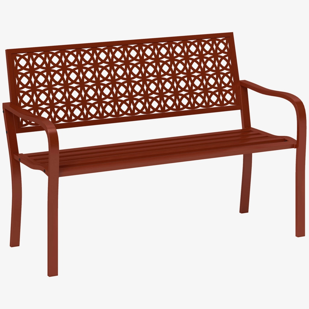 PANCHINA da 2 posti 127x63x85 cm Acciaio Rosso