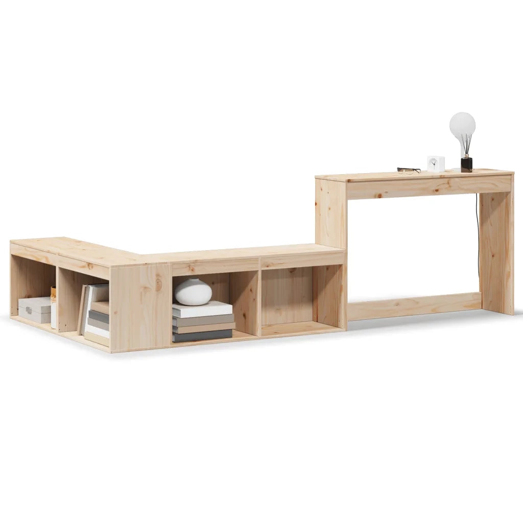 Comodino con Scrivania-Tavolino da notte 222x107x75 cm in Legno Massello di Pino