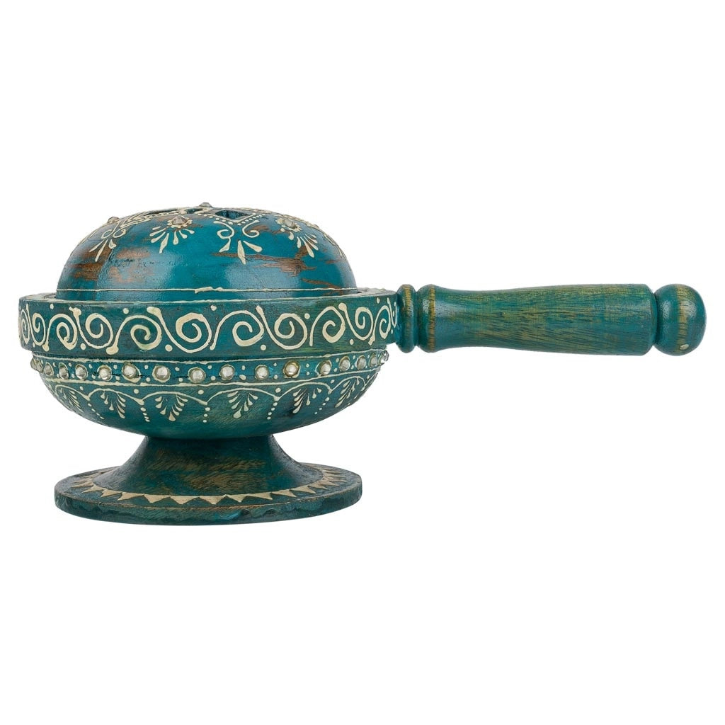 Profumatore artigianale in legno verniciato blu 25x14x11h