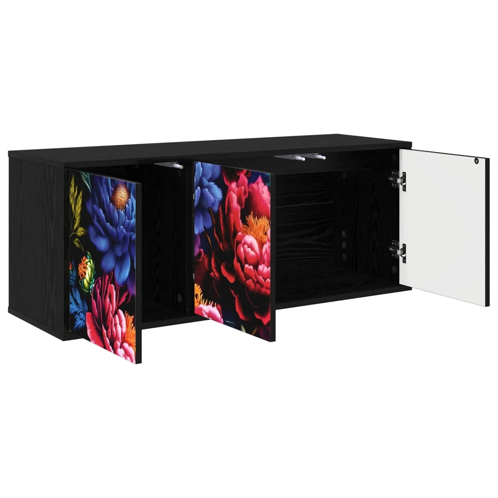 Mobile TV da Parete KIEL 102 x 33 x 40 cm Rovere Nero 8007178