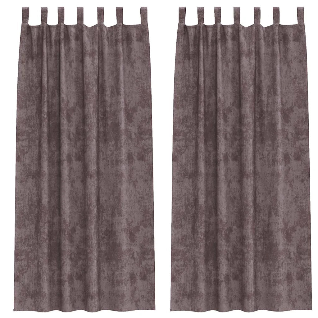 Tende in Velluto con tende 2 pcs Marrone 260 x 140 cm Velluto 4107732