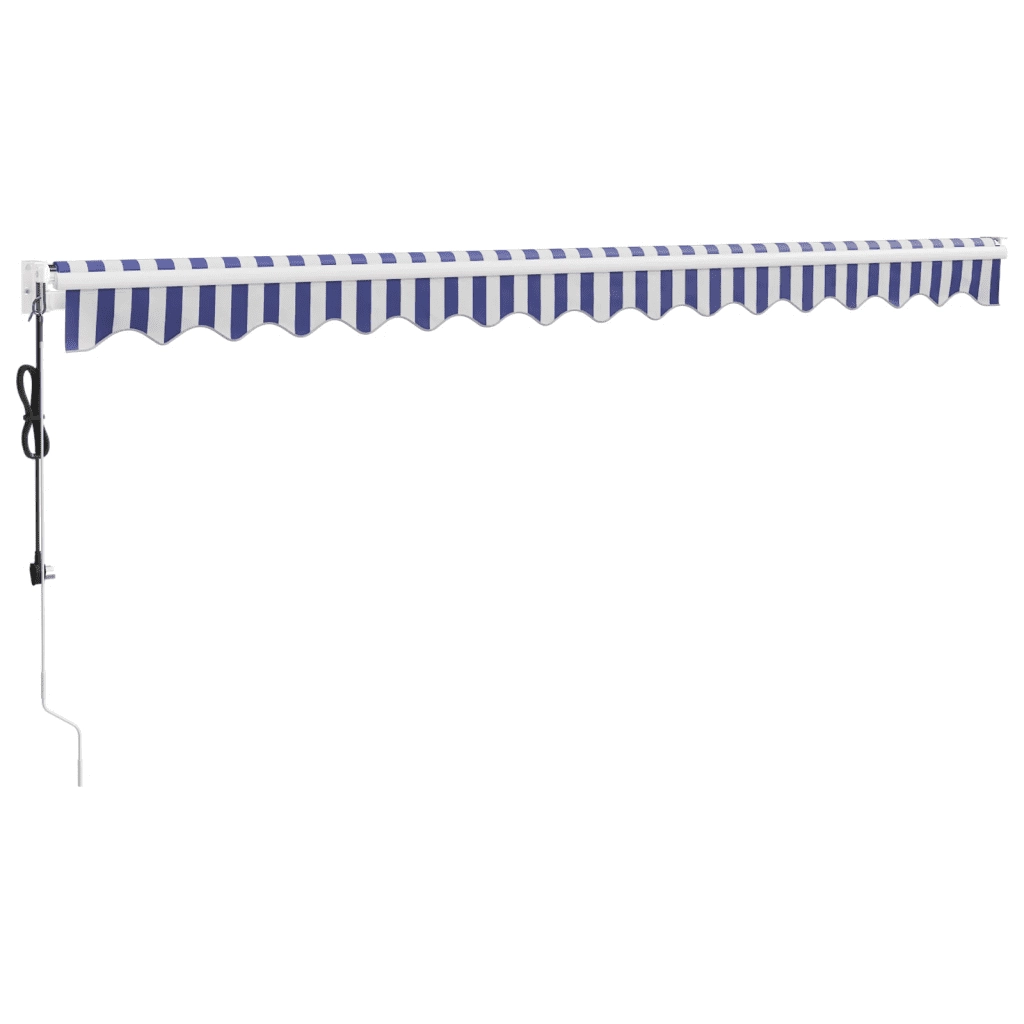 Tenda Sole Automatica Retrattile Blu e Bianca 4,5x3 m