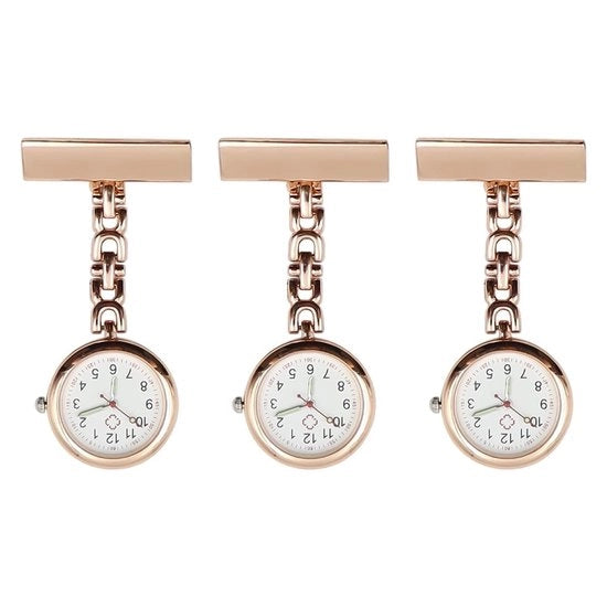 Orologio per Infermieri 3-in-1 - Impermeabile - Leggero - Dial Luminoso - Adatto per Personale Sanitario - 27 mm di Diametro - Orotologio da Tasca