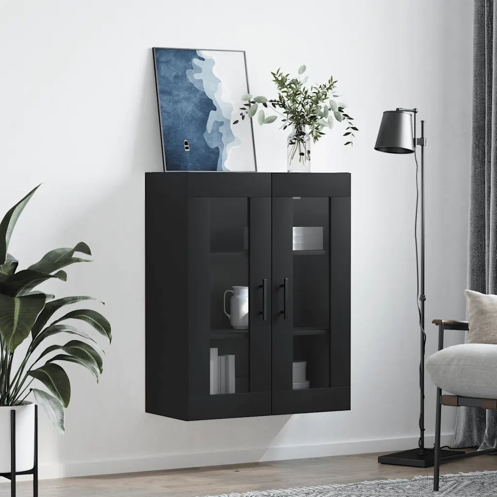 Armadietto a Muro | Mobile a Parete Nero 69,5x34x90 cm
