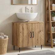 Armadio per Lavabo da Bagno HAARLEM Rovere Artigianale 896794