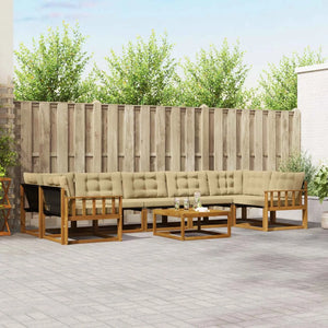 Set di divani da esterno con cuscino 8 pcs Naturale e Beige 3369288