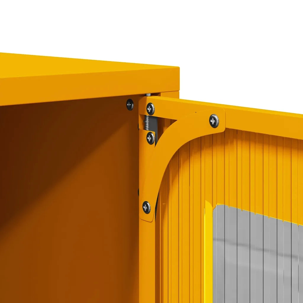 Credenza Giallo Senape 68x39x107 cm in Acciaio