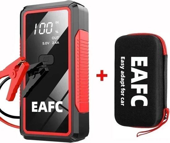 Accubooster portatile per auto - 600A - con caricabatterie - schermo digitale - nero - per auto di emergenza