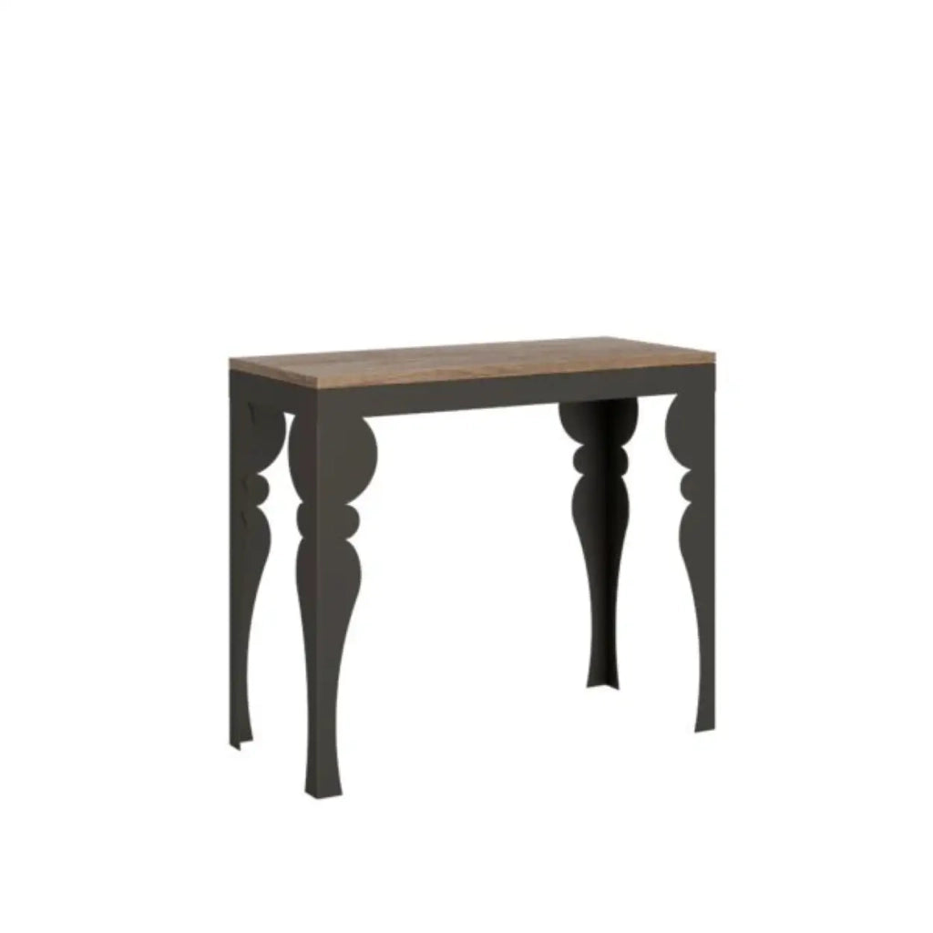 Consolle allungabile 90x40/196 cm Paxon Small Evolution quercia natura telaio e gambe antracite