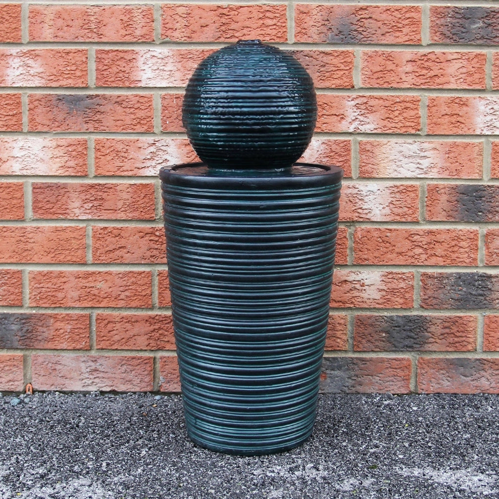 MonsterShop - Fontana Solare a Sfera da Giardino con Batteria di Supporto da 6 Ore Fontanella con Pannello Solare e Picchetto
