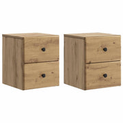 Mobiletto da notte a muro con cassetto 2 pcs Rovere Artigianale 899164