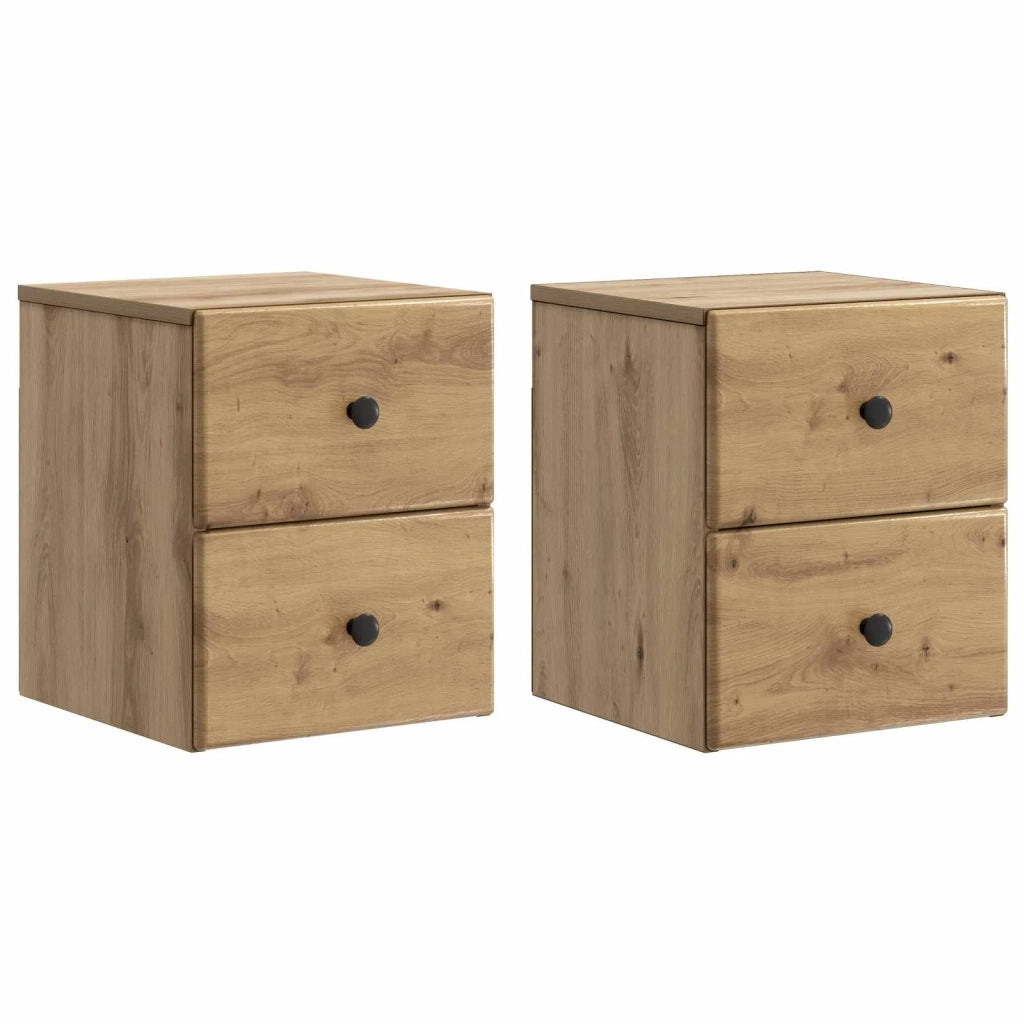 Mobiletto da notte a muro con cassetto 2 pcs Rovere Artigianale 899164