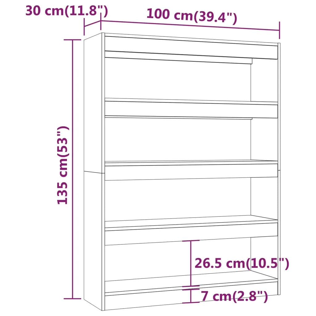 Libreria/Divisorio Grigio Sonoma 100x30x135 cm 813636
