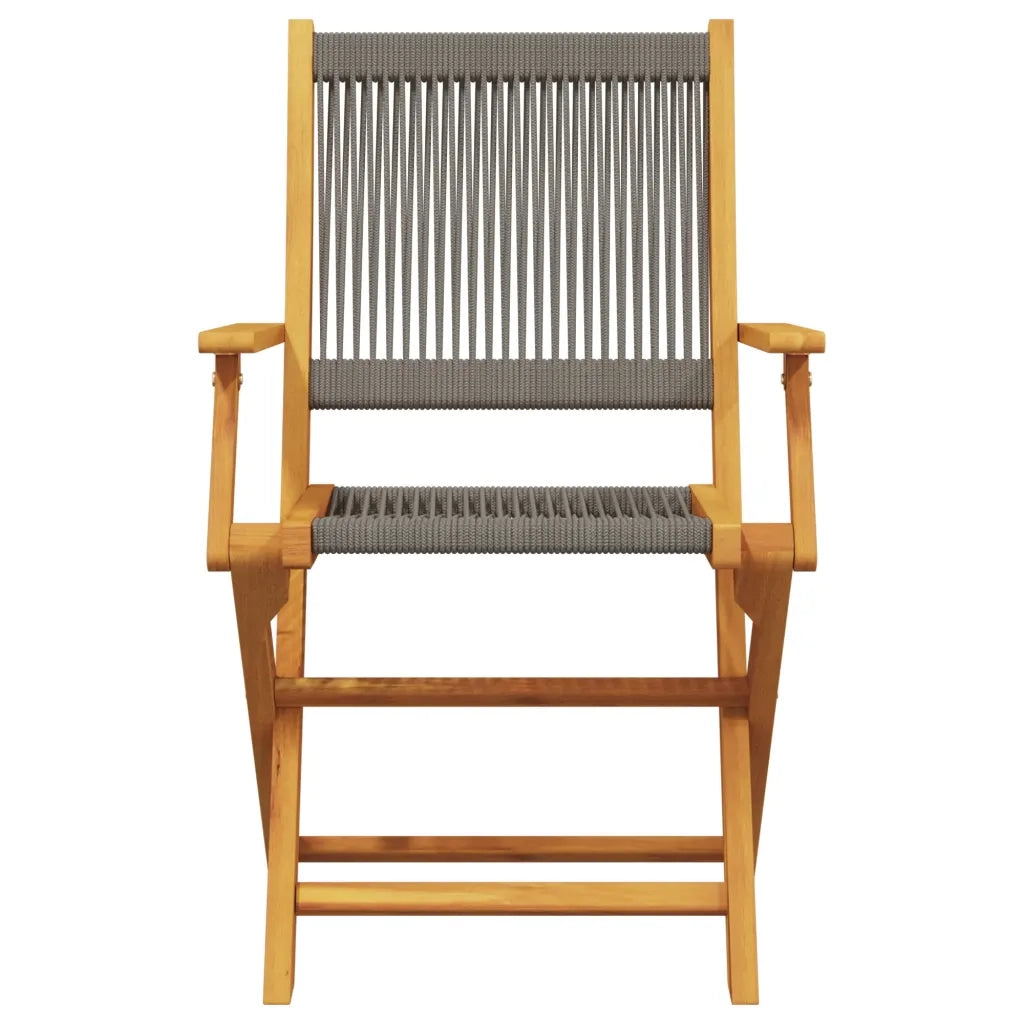 Set da Bistrot 3pz Grigio in Polipropilene e Legno Massello 3281854