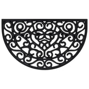 Zerbino semicircolare 45 x 75 cm antiscivolo resistente per interni/esterni in gomma nera 02_0046195