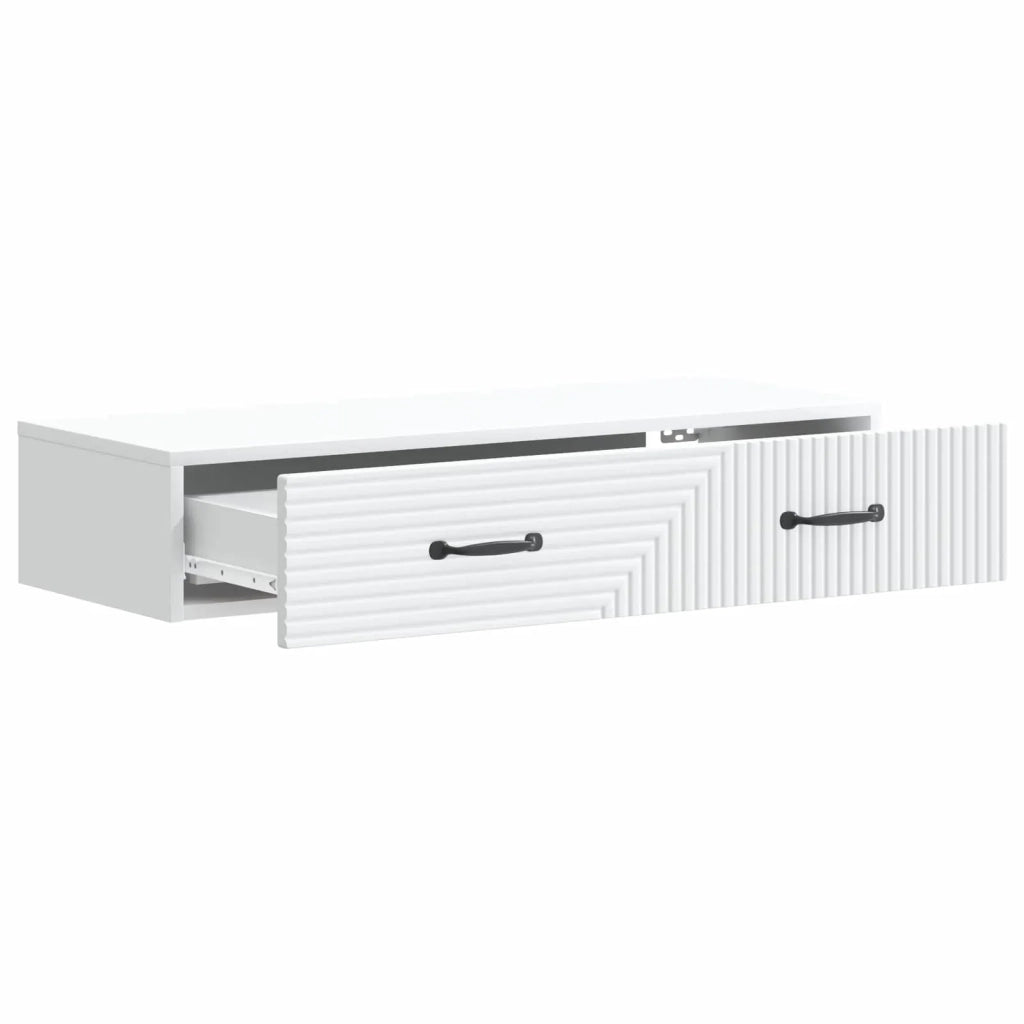 Tavolino da Parete Laterale Bianco 87,5 x 34,5 x 17 cm 898665