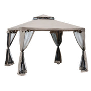 Easycomfort Gazebo da Giardino 3x3m con Zanzariera, Struttura in Metallo e Copertura in Poliestere, Talpa