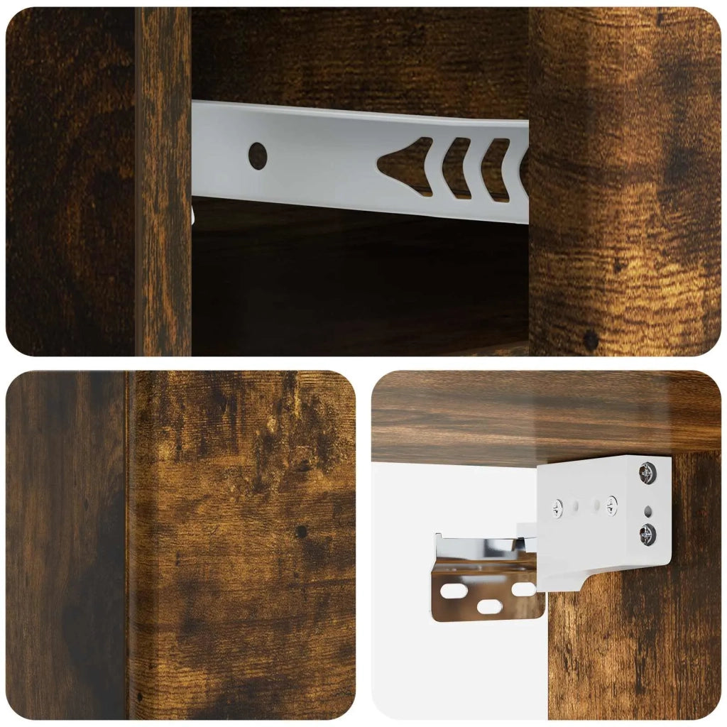 Mobiletto da notte a muro Rovere Fumo 34,5 x 33 x 20 cm 899115