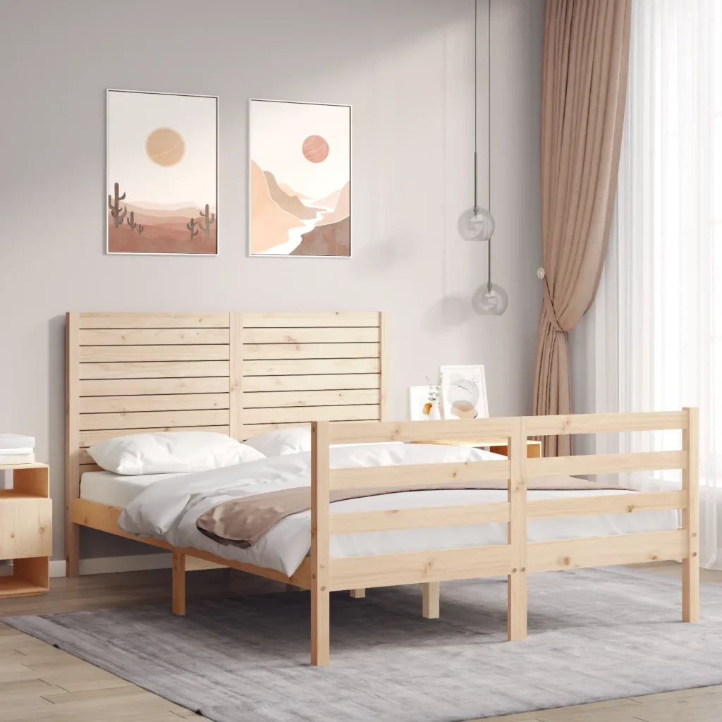 Giroletto con Testiera Small Double-Struttura Letto in Legno Massello 825006