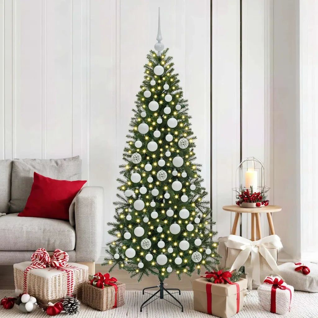 Set di Palle di Natale con 300 LED 120 pcs Bianco Plastica
