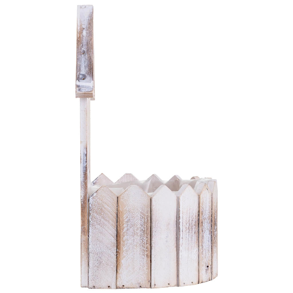 Supporto per fioriera rotondo in legno 24x16x31/11H cm