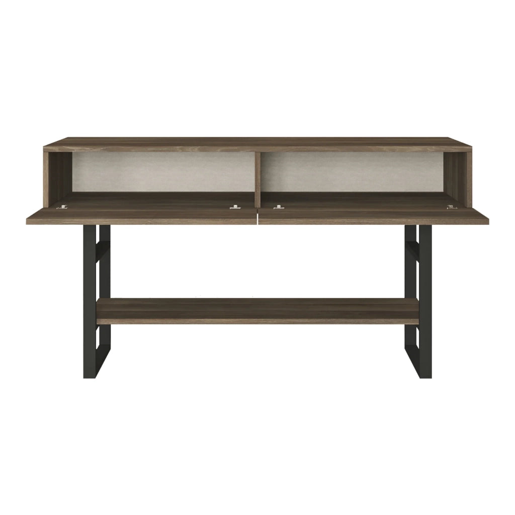 Tavolo consolle 76 x 139 x 43 cm effetto rovere scuro nero 03_0008588