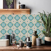 Tegelstickers Marocchini da Parete 24 pezzi Adesivi Self-Adesivi per Parete Resistenti all'Acqua per Cucina, Bagno, Mobili, Tavoli e Comparti