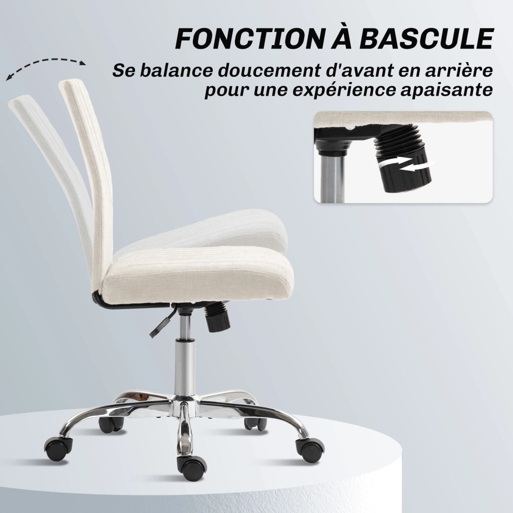 Sedia da ufficio senza braccioli ¨C zephmum ¨C crema 43x56x89-99 cm
