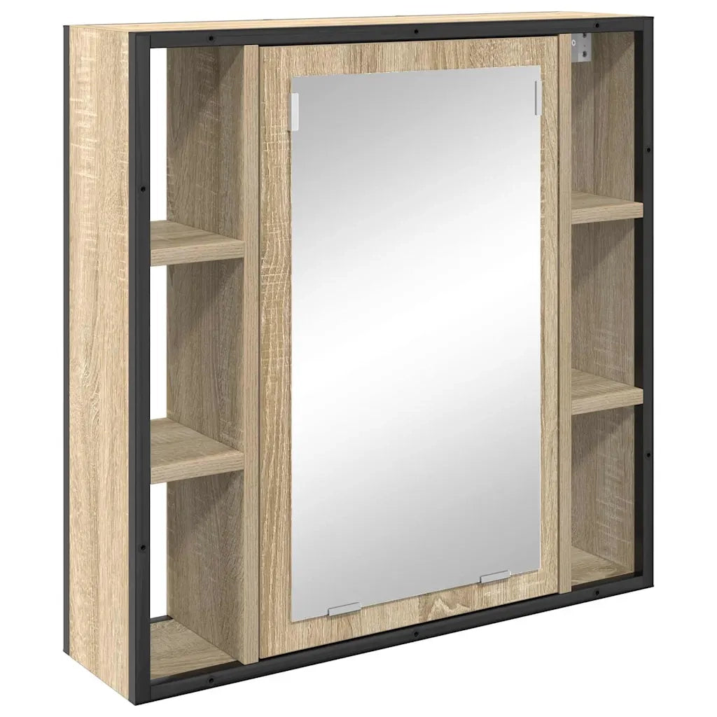 Set di mobili per il bagno con lo scaffale 4 pcs Rovere Sonoma