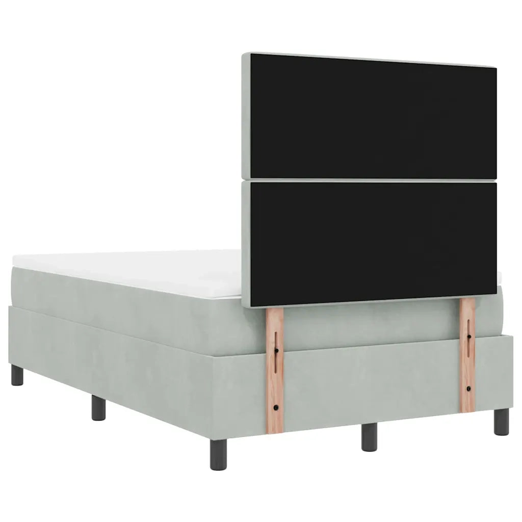 Letto a molle con materasso Grigio chiaro 120 x 190 cm Velluto 3339752
