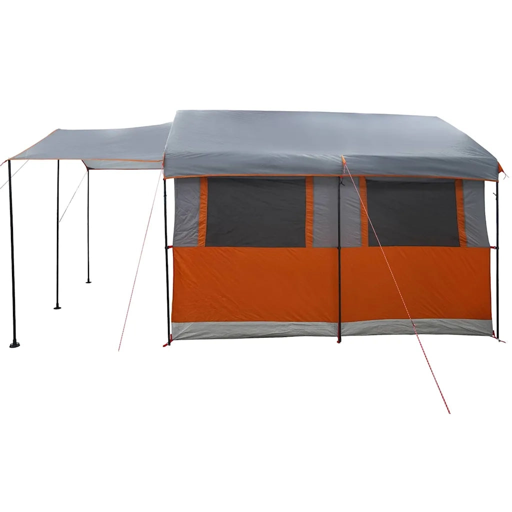 Tenda familiare per 4 persone-Tenda da campeggio con tetto Grigio e arancione