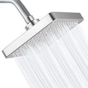 Regendouchekop 6 pollici quadrata alta pressione, facile da pulire, sostituibile regolabile per docce da bagno, finitura cromata
