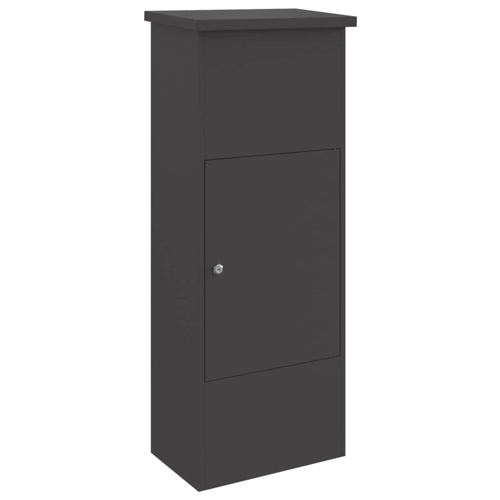 Cassetta per pacchi con porta Nero 44,5 x 29 x 110,5 cm Acciaio 874926
